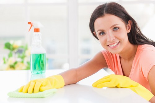 Professional rug cleaning process in a cleaner's facility