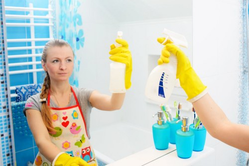 Professional upholstery cleaning on a sofa in a bright living room