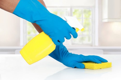 Responsible waste handling and disposal during a cleaning service