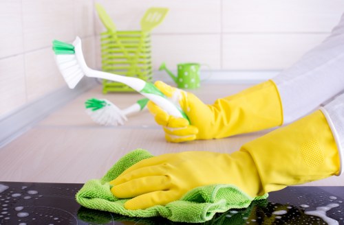 Deep carpet cleaning process in a commercial space