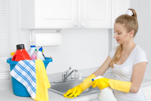 Cleaner completing final safety inspection after cleaning